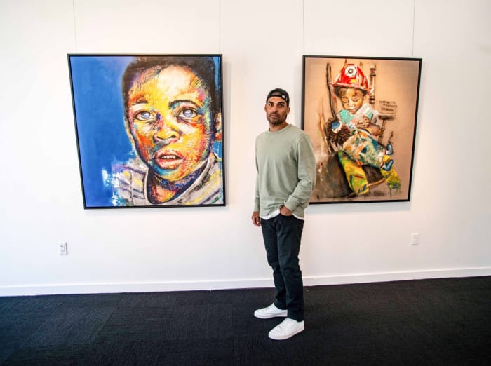 Micah Johnson discovered his passion for art after a spring training assignment from Dodgers manager Dave Roberts.